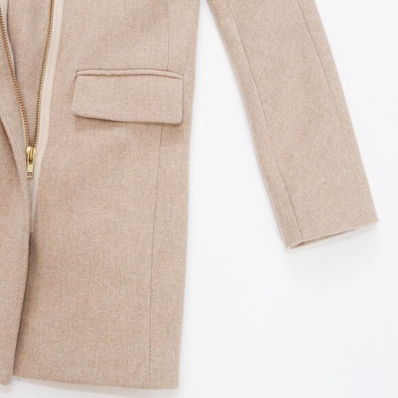 J. Crew by Nello Gori Stadium Cloth Coat Women's Size 4 Camel - Picture 6 of 14